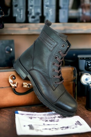 Gerçek Deri Erkek Postal Bot