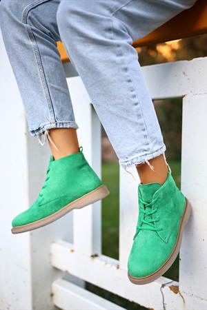 Kean Yeşil Süet Bağcıklı Bot