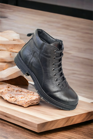 Gerçek Deri Yandan Fermuarlı Bot 1003